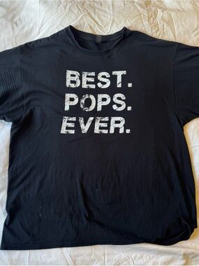 Gildan Black Tee with White 'BEST. POPS. EVER.' Print